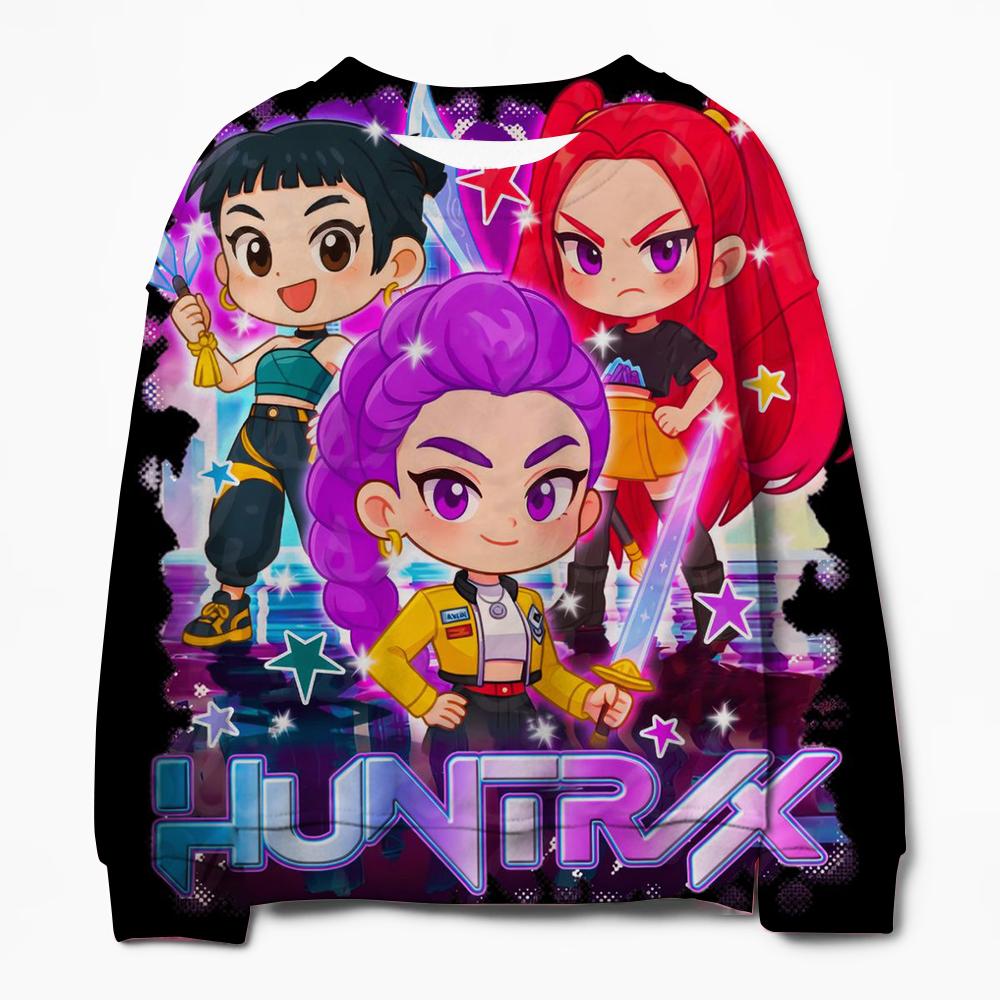 Girl K-pop Demon Hunter Fashion Casual Sweatshirt Movie,new Arrivals children,K-pop Trendlong-sleeve Crewneck Top