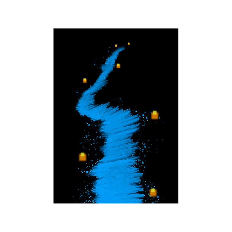 WCIC новая современная синяя простая серия декоративная живопись с изображением реки художественная ткань домашний фон украшение стены подвесная картина 15cm*21cm