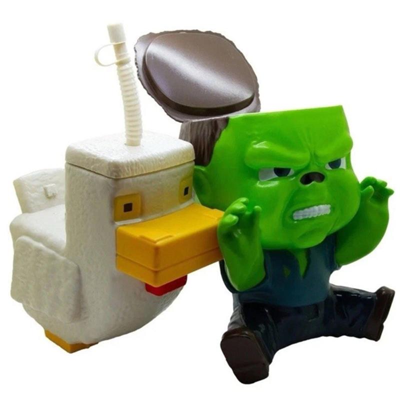 Zombie Chicken Knight Movie-Themed Popcorn Bucket & Cup Set 2-In-1 Reusable Snack Container Collectible Ornament Novelty Gift