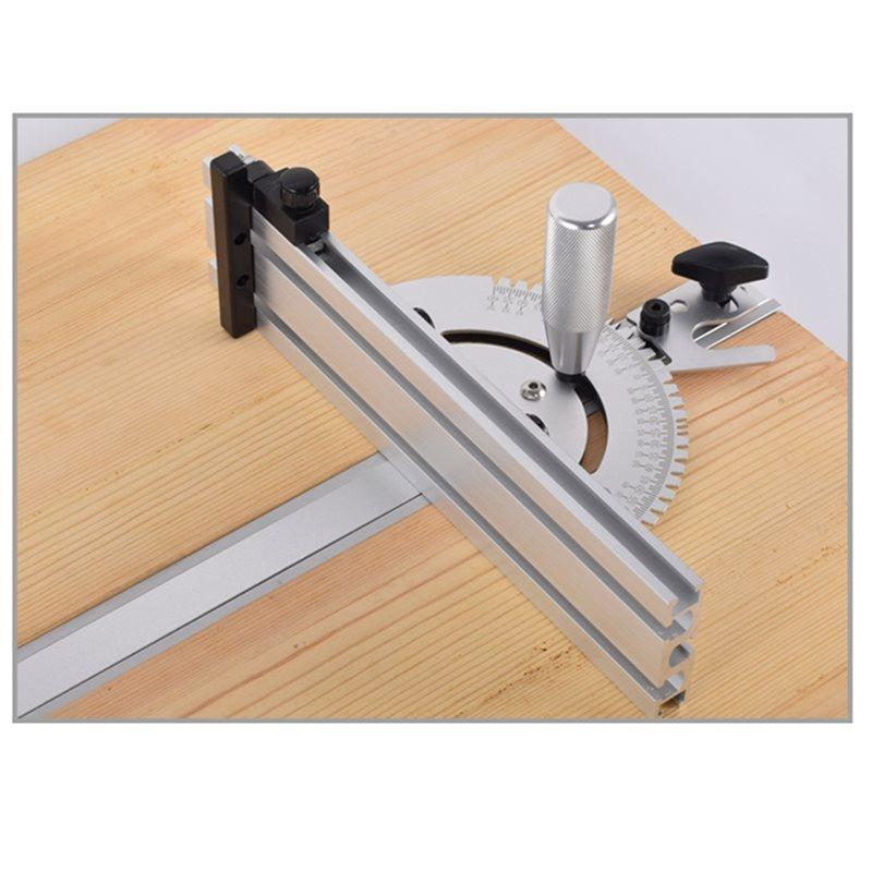 DIY Auxiliary Tool Push Handle Adjustable Angle Disc Slide Aluminum Push Ruler Bandsaw Inverted Trim Woodworking 410Mm