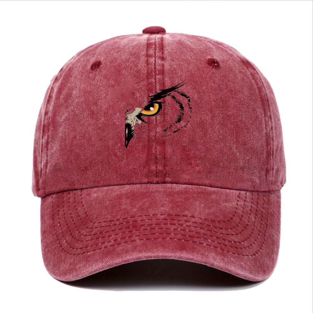pc Retro Washed Distressed Baseball Cap Suitable for Casual Travel Wear Owl Print Unisex Hat with Owl Lightweight Outdoor C 1pc&1pc