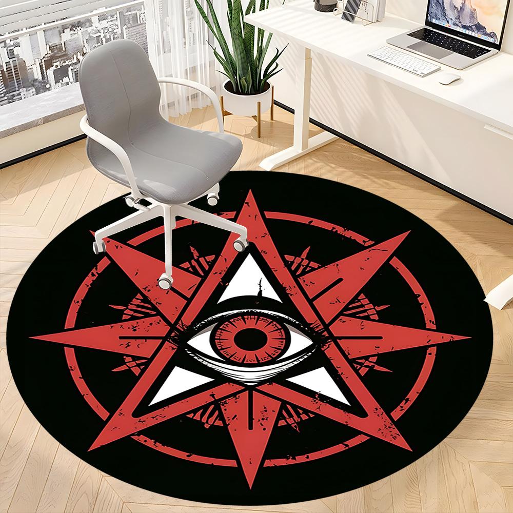 1pc Eagle Eye Symbol Office Round Area Rug, Under Office Chairs Bedroom Living Room Home Decor, Room Deco, Available In Various Sizes