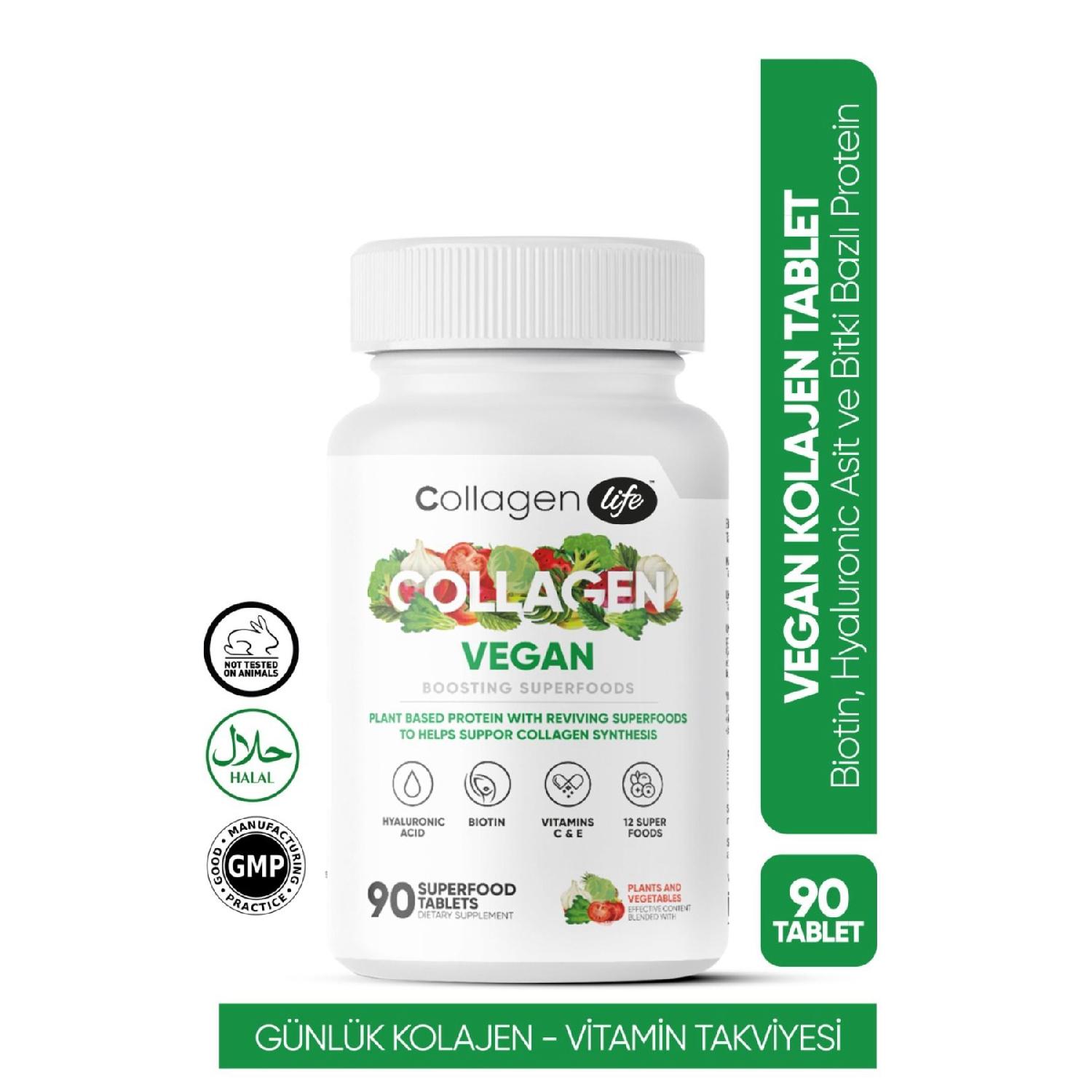 

Biotin, Hyaluronc Acid And Vegan Collagen Support With Hyaluronic Acid And Plant -based Protein Powder 90 Tablet