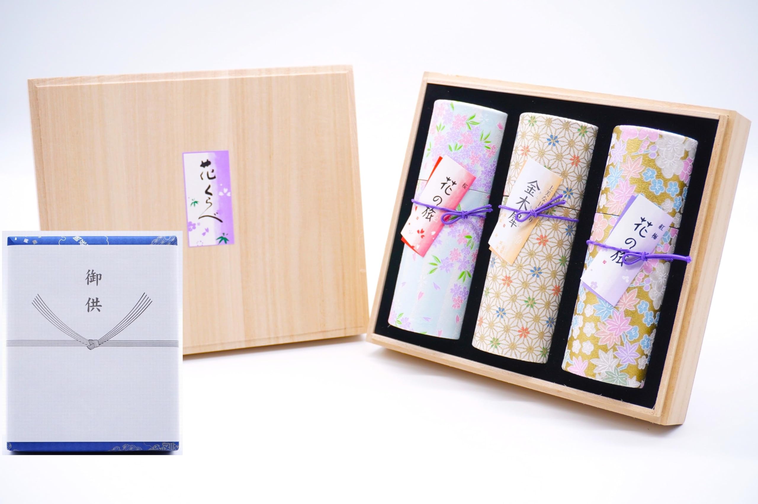 Eirakuya Original Hana Kurabe Incense Set, low smoke, gift, memorial, sandalwood, cherry blossom, red plum, osmanthus