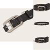 Retro Korean Style Alloy Buckle Belt Fashionable Trendy Waistband Decorative Black Belt