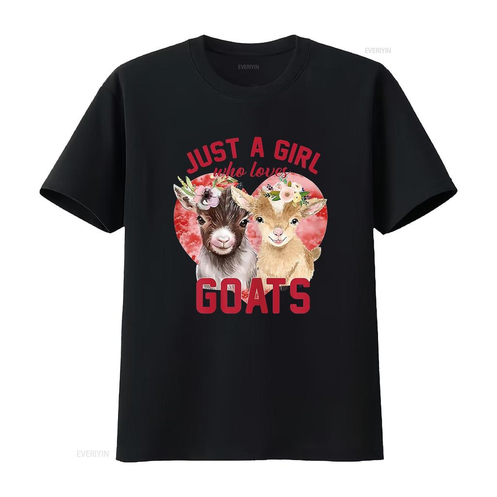 Goat Girl Women Mom Farmer Just A Who Loves Goats T Shirt Vintage Washed Versatile Fashion Streetwear Unisex Designer Clothes