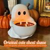 2025New Halloween Ghost Candle Holder Ceramic Candlestick Holder Spooky Decoration Gothic Tabletop Centerpiece for Party Bedroom
