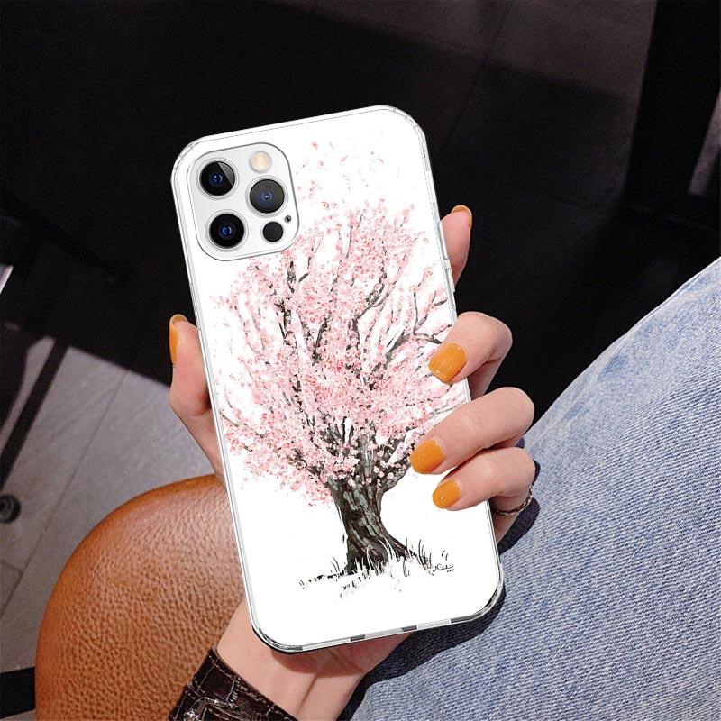 Cherry Blossom Tree Phone Case For iPhone 17 Air 16 Pro Max 16E 15 + 14 Plus 11 12 13 Mini 7 8 SE Gift Print Cover Fundas 16 Pro