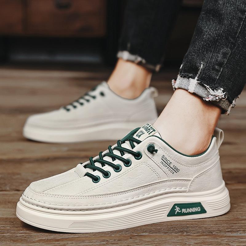 

Мужская обувь осень кожаная обувь для скейтборда мужская повседневная маленькая белая обувь прилив студенческая молодежная спортивная обувь мужская 44