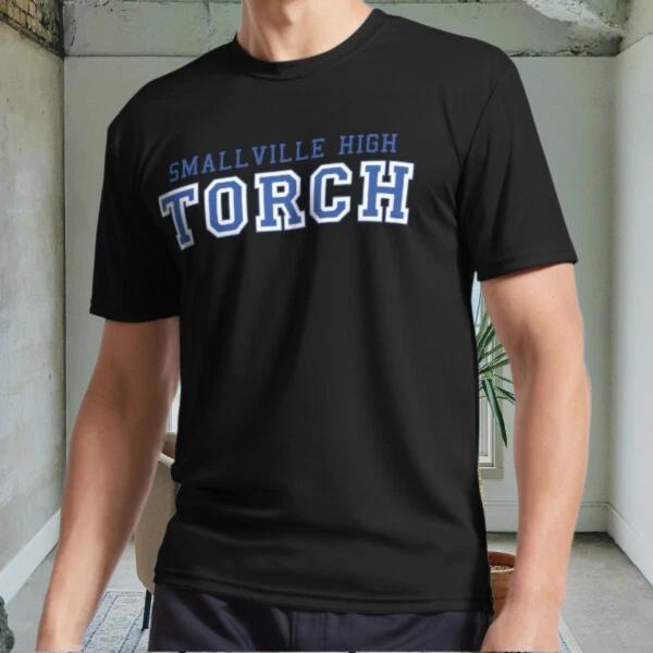 

New SMALLVILLE HIGH TORCH Active Logo Men s Black T shirt Funny Size S to 5XL 2XL
