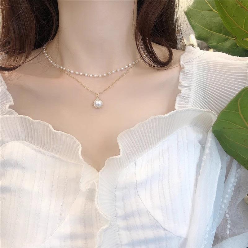 Light luxury elegant pearl water drop fringed rhinestone collarbone chain fashion temperament celebrity high sense necklace new trend