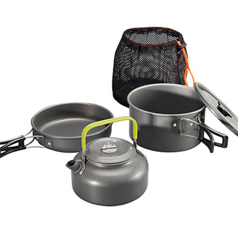 Picknick Kochen Utensilien Camping Kochgeschirr Set Wandern Langlebig 3 Teile/satz Aluminium Legierung