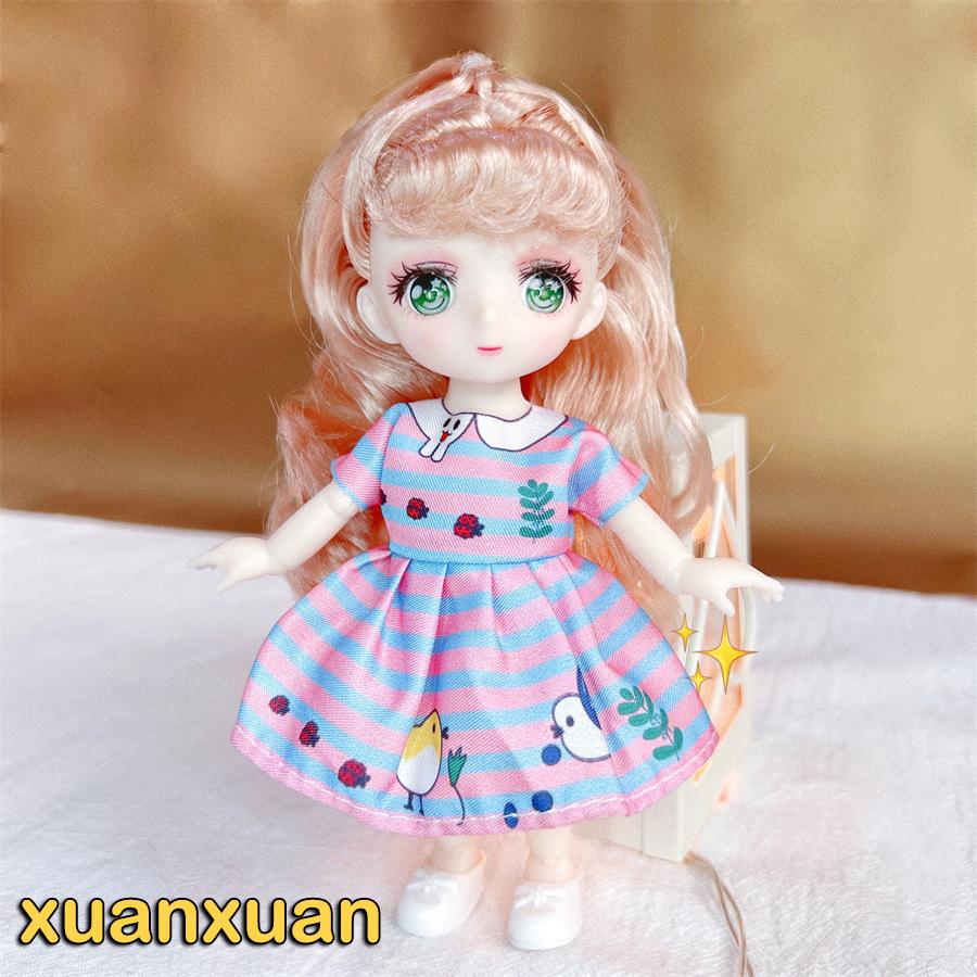 16 cm Nøgen Dukke Krop Med 2. Dimension Anime Øjne 13 Bevægelige Led Blå 2D Animation Øjne Dukke DIY Legetøj Til Piger