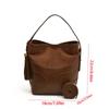 Shoulder Bag Faux Suede Bucket Bag Handbag Solid Color Tote Bag Trendy Slouchy Hobo Bags  Girls