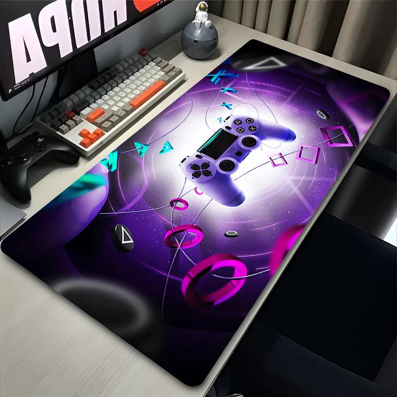 Gaming Mouse Pad Anime Gamer Keyboard Pad Gamepad Pattern Design Desk Mouse Mat Speed Rubber Cartoon PC Black And White Mousepad