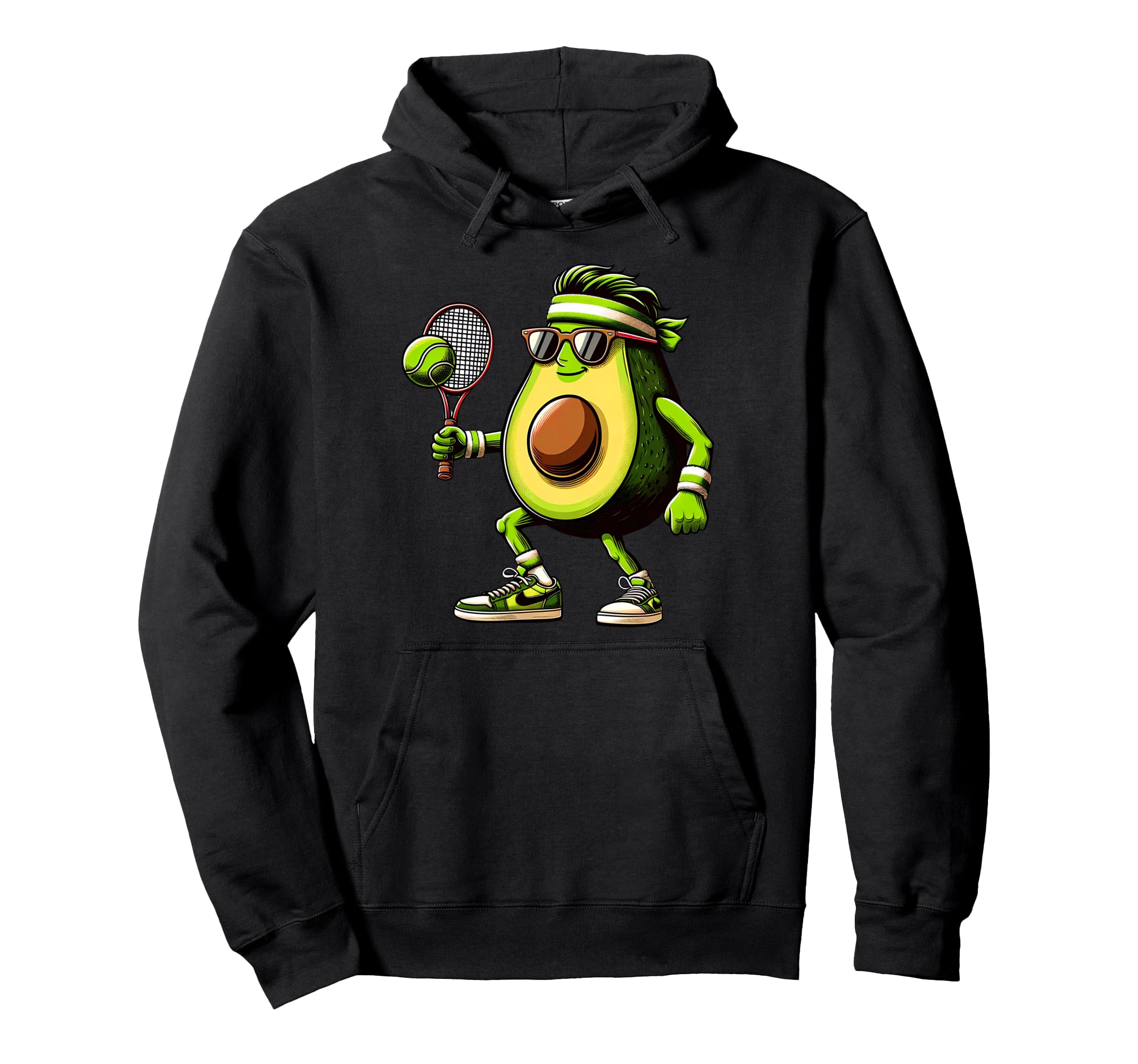 

Tennis Avocado Player Sunglasses Headband Racquetball Street Humor Hoodie