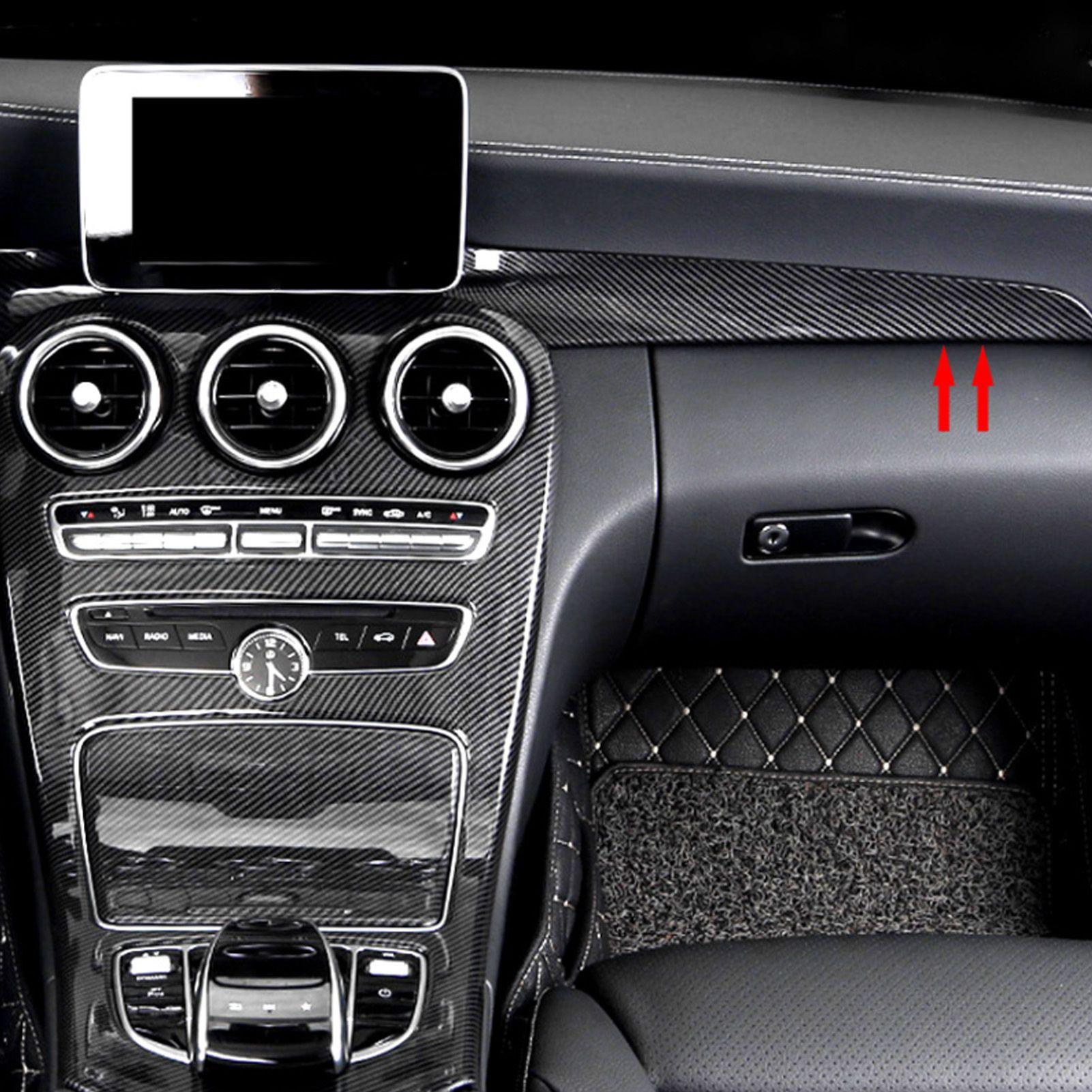 

2PCS Center Console Dashboard Cover Trim Replacement for C Class W205 2015+(Black )