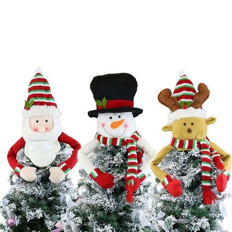 Top Christmas Tree Topper Cover Snowman Hat Xmas Tree Ornaments Home Decoration