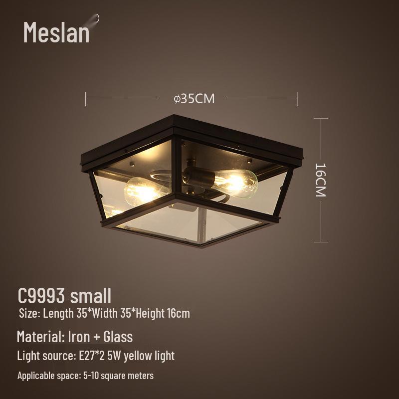 American Retro Industrial Ceiling Light for Bedroom, Dining Room, Balcony, Corridor, Aisle, and Entrance