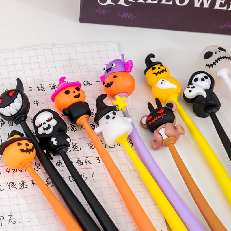 5/10/20/30Pcs Halloween Bat Ghost Pumpkin Shake Neutral Pen Student Gifts Prizes Writing Supplies Stationery Back To School