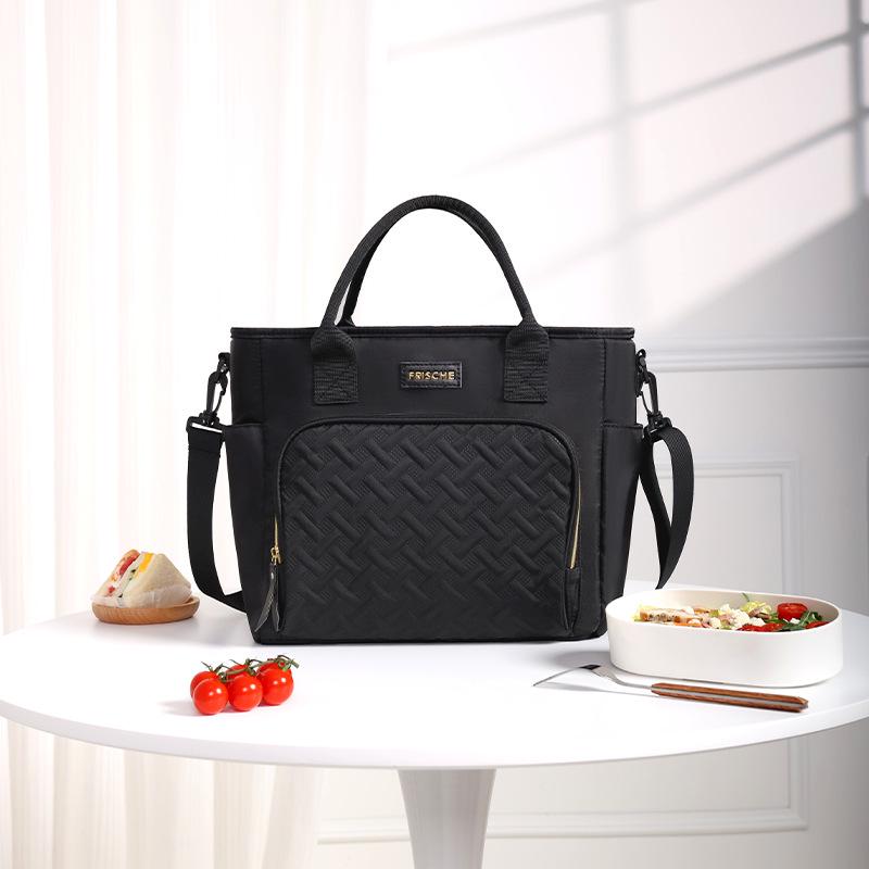 Large Capacity Insulated Lunch Bag with Crossbody Strap