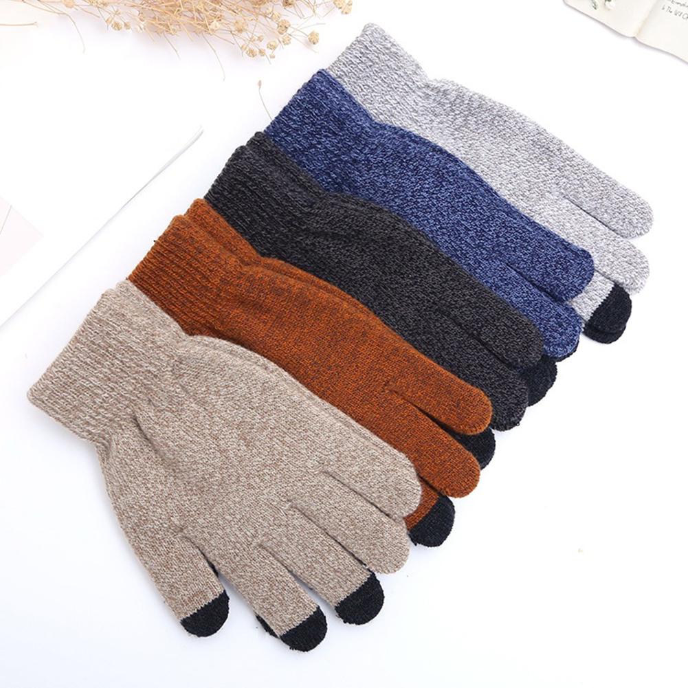 General Winter Plush Knitted Gloves Warm Thicken Touch Screen Telefingers for Outdoor