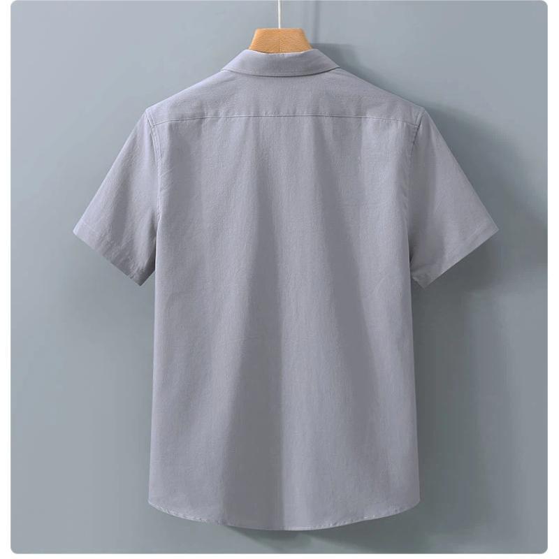 Simple Style Summer Tops Soft and Comfortable 100 Cotton Fabric Short Sleeve Shirt Korean Daily Casual Shirt Versatile
