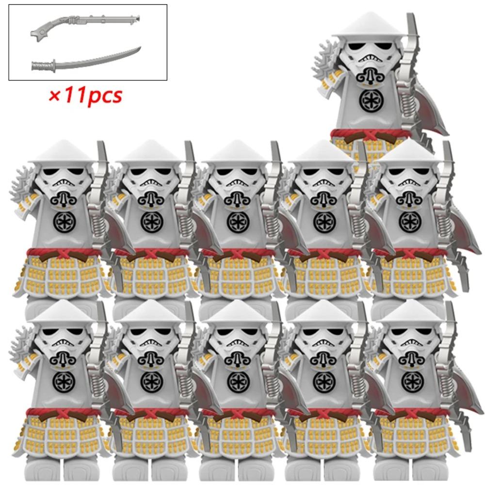 Samurai Warrior Building Block Figure 11 Pieces Safe Non-Toxic ABS Material Compatible with Mainstream Building Blocks Exquisite Armor
