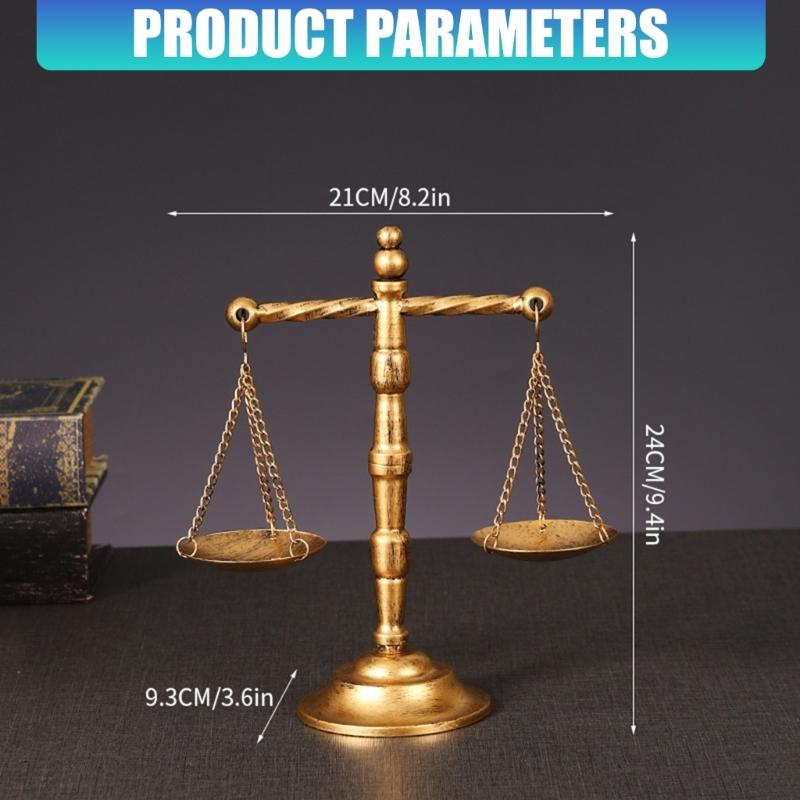 Libra Jewelry Tower Retro Balance Scale Sculpture Justice Scale for Law Students Attorneys Judges Lawyer Office Decors