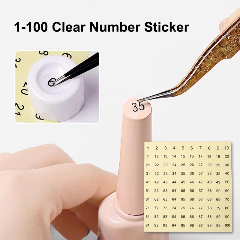 15 ark 1-200 Nagellack Nummerklistermärke Etikett Gel Nagellack Limflaska Läppstift Naglar Spets Display Märk Nummerering Manikyrverktyg
