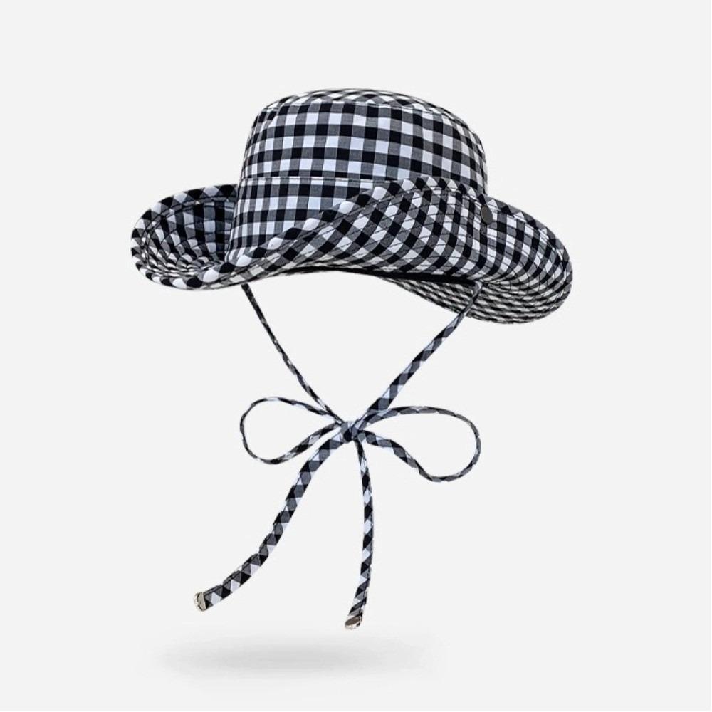 

Lace-up Fisherman s Hat Big Brim Summer Bucket Hat Sweet Sun Hat Women чорний