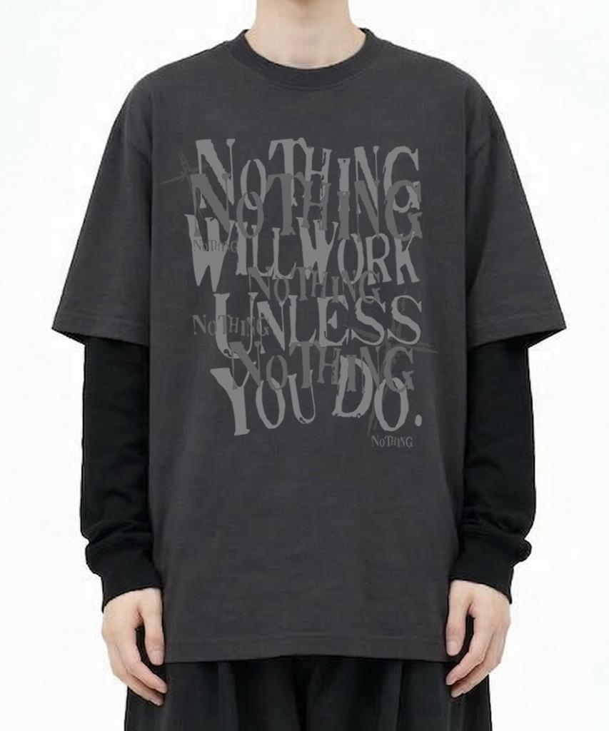 SHIRTER Layered Notting Long Sleeve (Sls039) Charcoal