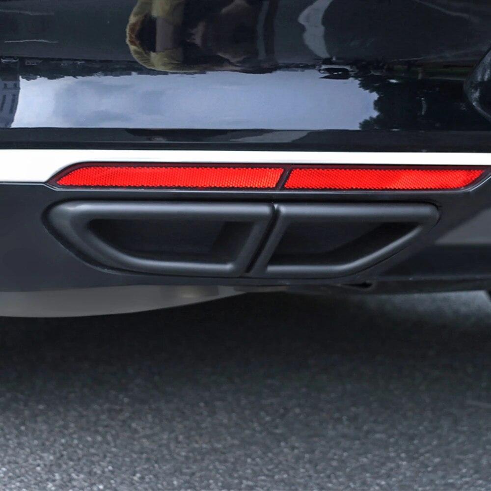 Für VW Passat B8 Rline 2015- Gefälschter Auspuff Vier Löcher Außenrohr Schalldämpfer Rahmen Heckstoßstangenabdeckung Dekor Autozubehör