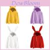 Cozy Bunny Ear Women Hooded Sweatshirt With Long Sleeves And Front Pocket