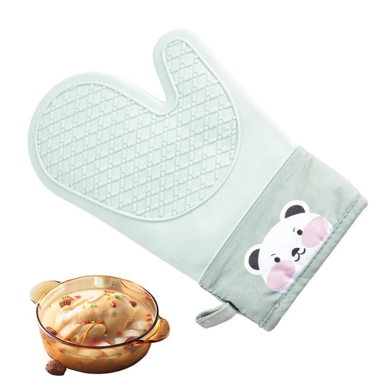 BEPAN Thickened Anti-scalding Gloves Household Kitchen Microwave Waterproof Oven Gloves High Temperature Silicone Insulation