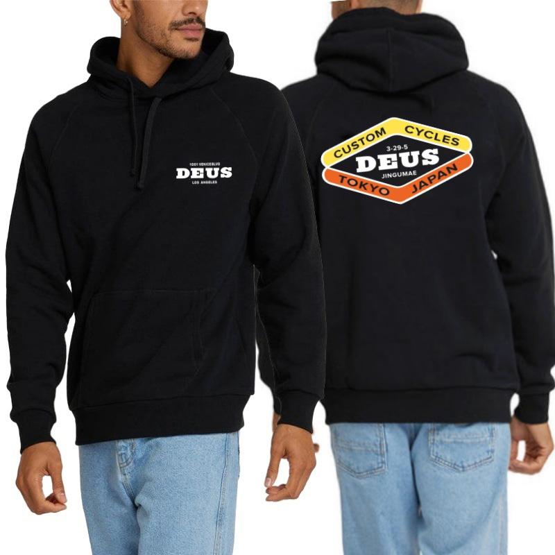 DEUS EX MACHINA Men Women Letter Printed Graph Hoodie Oversize Hoody Sweatshirt 2025 Autumn Y2k Pullover Hooded Pure Cotton Tops