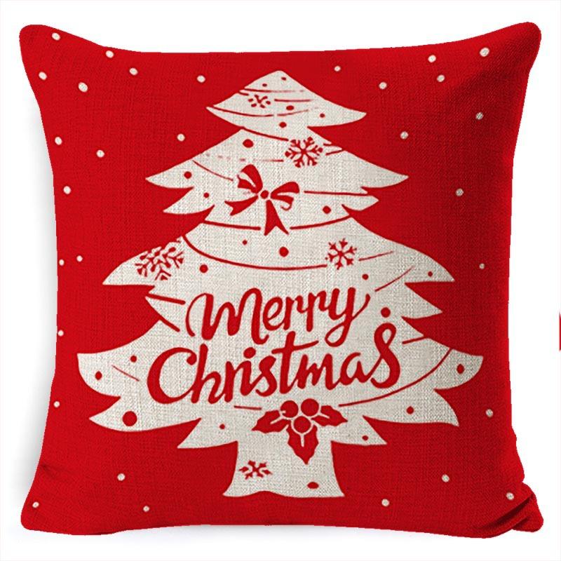 Federa Cuscino di Natale Fiocco di Neve Alce Albero di Natale Stampa Federa Cuscino Stile Nordico