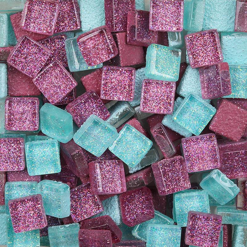 

100 г Сделай сам Смешанный цвет Блестящие Стеклянные Мозаичные Камни Мозаичная Плитка Стеклянная Галька Материал для Поделок Пазл для Изготовления Мозаики Своими Руками arte 1cm*1cm&100g