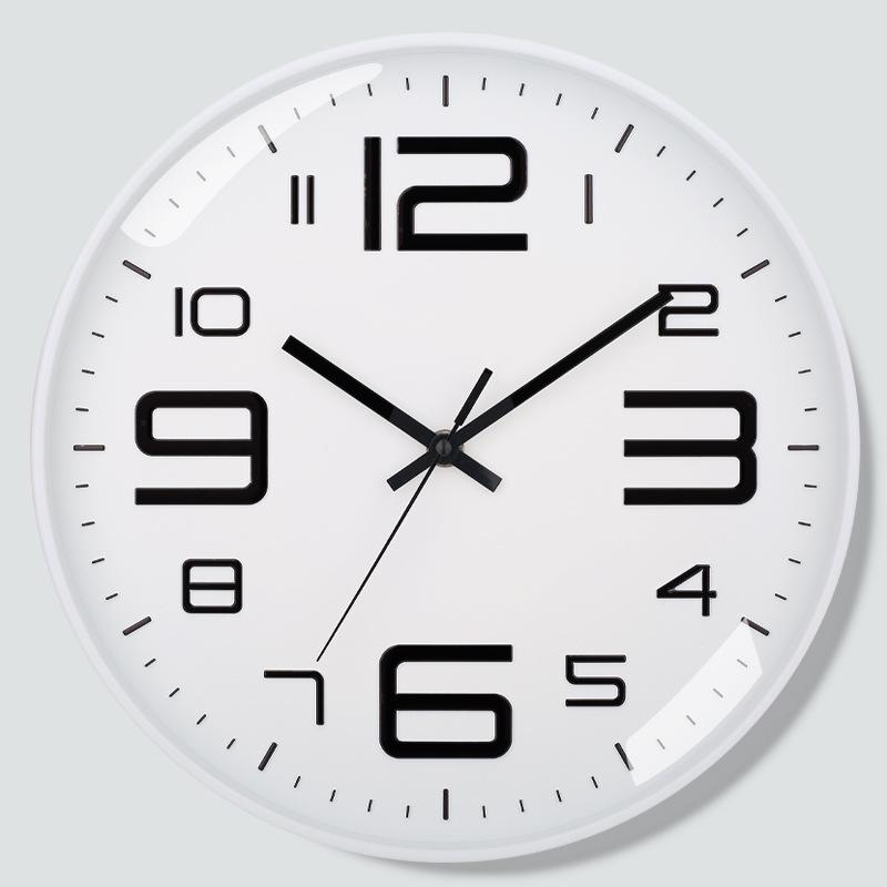 12 Inch 30CM Silent Wall Clock, Creative and Fashionable, Three-dimensional Digital Minimalist Clock for Home Living Room