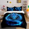 Fiery Azure Dragon's Grace. Bedding Sets Duvet Covers Pillowcases(1* Duvet Cover 2* Pillowcases Without Duvet Insert)