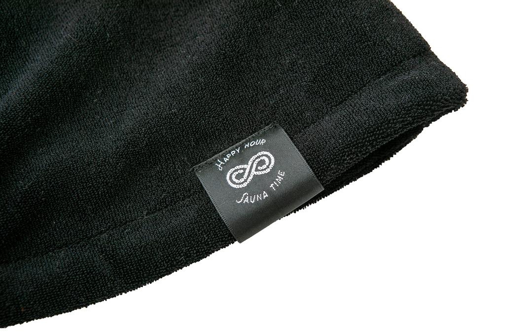 Bonnet de sauna Global Japan pour hommes et aussi pour sécher les cheveux Femmes noires, Serviette, Absorbant, Séchage rapide, Lavable, 100% coton, Boucle, Serviettes,