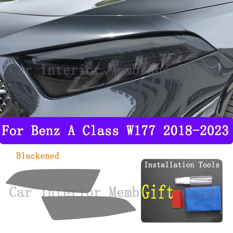 For Mercedes Benz A Class W177 Car Exterior Headlights Anti-Scratch Protective Film Headlamps Repair Sticker Accessories