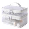Women Clear Mesh Cosmetic Bag Dual Layer Travel Toiletry Bags Make Up Organizer Waterproof Brushes Holder Pouch