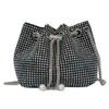 Diamond drawstring dinner bag women's fashion design sense full diamond messenger bag niche versatile women's bright diamond chain bucket bag