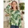 Spring and Autumn Round Neck Flower Plant Patterns 3D Printed Top Fashionable Casual Long Sleeved Children's Girl T-shirts