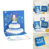 Surprise 3D Pop Up Birthday Card Creative 3D Cake Shaped Birthday Greeting Card with Fireworks Visual Delight