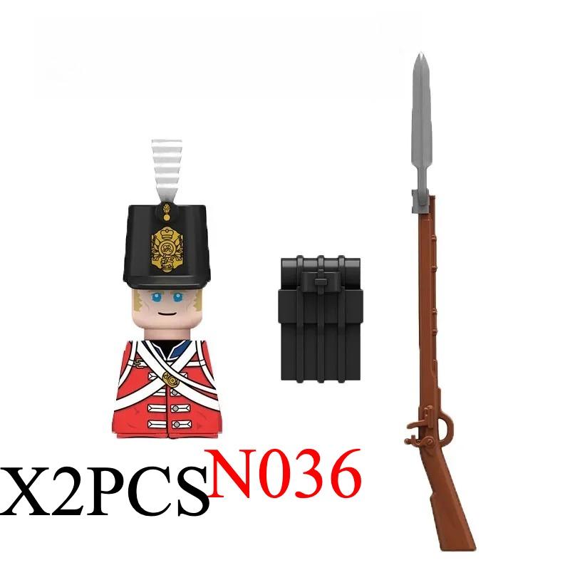 Medieval Napoleonic War Soldiers Figures Military MOC Building Block Knights British French Fusilier Rifles Weapon Kids Toy B08