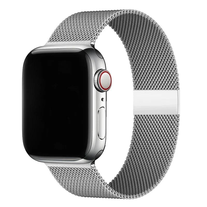 Milanese Loop Band for Apple Watch Strap Ultra 49mm 46mm 45mm 44mm 41mm 40mm Metal Wristband Bracelet Iwatch Series 9 8 7 6 5 4 3 SE
