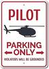 Pilot Parking Metal Signs Vintage Tin Sign Poster Plaque Home Deocr Funny Gifts 8 X 12, Pilot Gift, Pilot Decor, Helicopter Sign