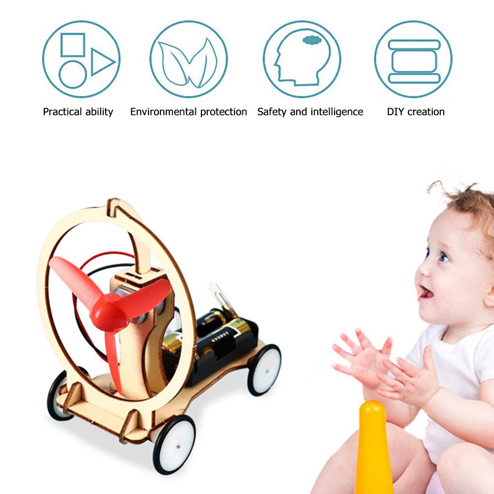 Kids DIY Electric Wind Car Model Students Physical Experiments Technology Toys DIY Electric Wind Car Toys